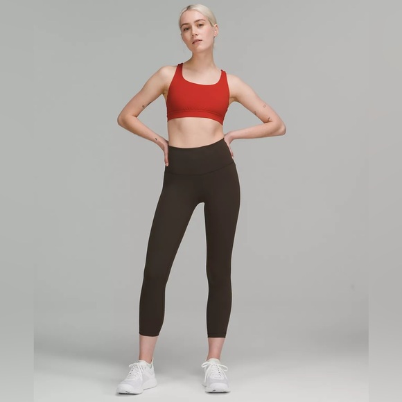 Lululemon Wunder Train Crop Leggings Dark Olive - Picture 2 of 16